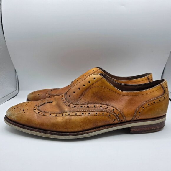 Salvatore Ferragamo Brogue Mens 13 D Brown Wingtip Shoes Casual Walking - Picture 12 of 12